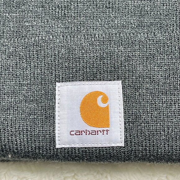Carhartt Kid's Grey Heather Knit Cuff Beanie Hat One Size - Picture 3 of 5
